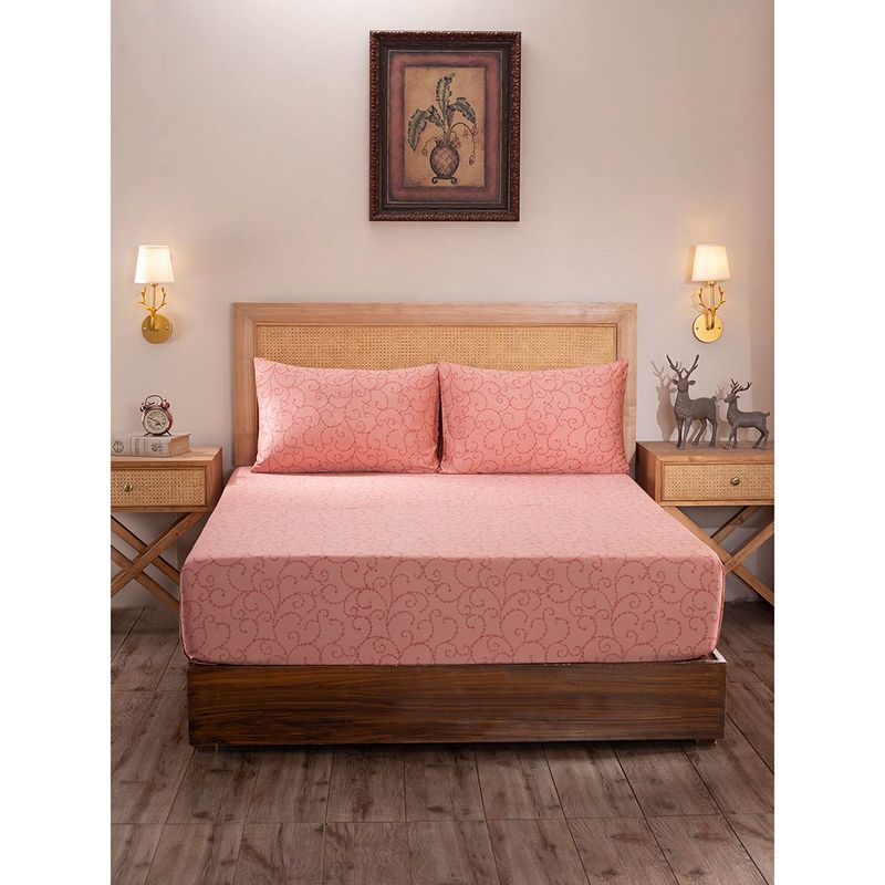 Buy Maspar Vintage Exotic Heritage Leafy Swirl 400 Tc Cotton Red King