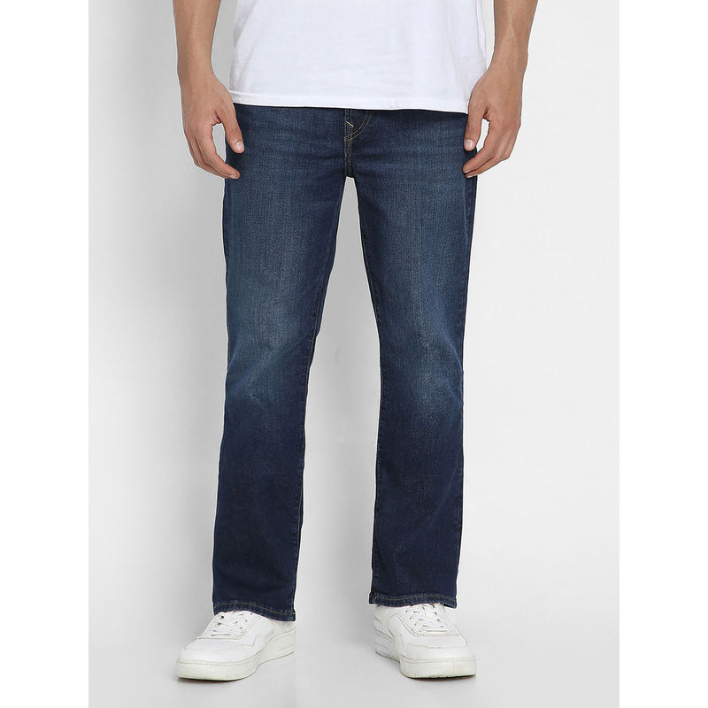 American Eagle Men Navy Blue Air Flex Slim Bootcut Jeans (30)