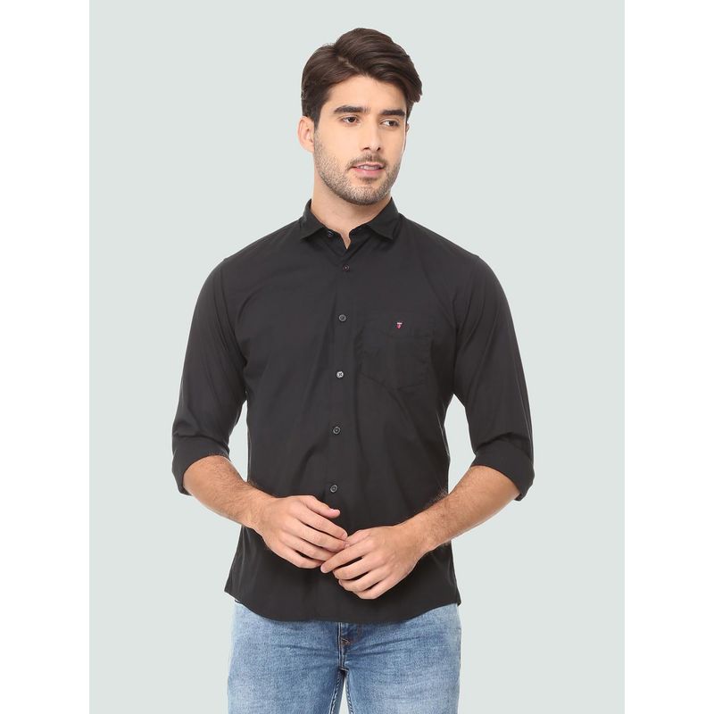 Louis Philippe Sport Black Solid Shirt (44)