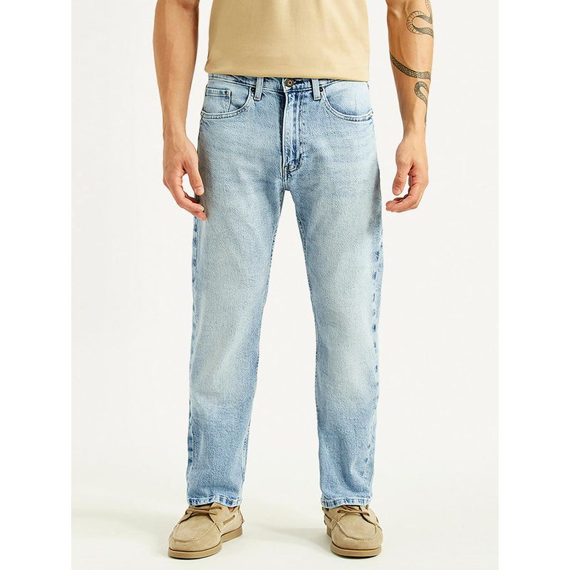 Levi's Men's 505 Blue Solid/Plain Mid Waist Jeans (28)