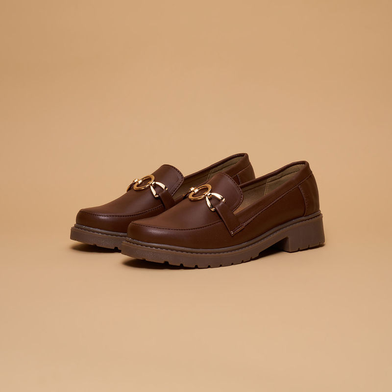 Eridani Janet Embellished Chunky Loafers Brown (EURO 41)