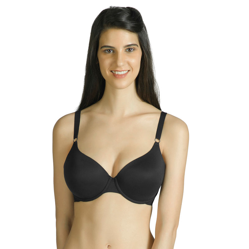Amante Comfy Wings Padded Wired T-Shirt Bra - Black (34C)