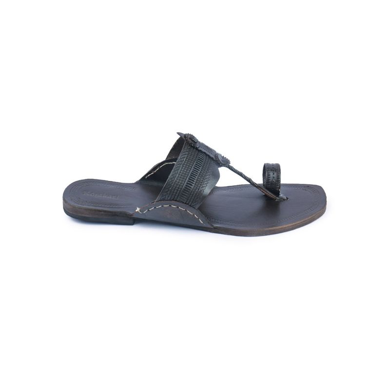 Korakari Handmade Brown Kolhapuri Chappal (UK 11)