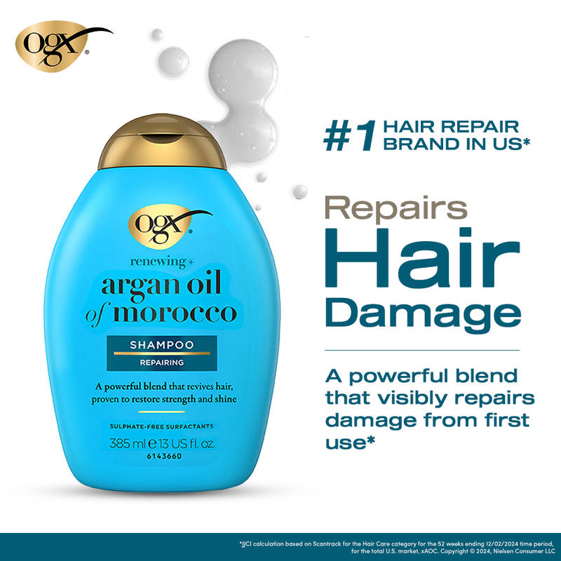 OGX Argan Oil of Morocco Shampoo, Deep Moisture, Repair & Strength for Dry, Brittle Hair