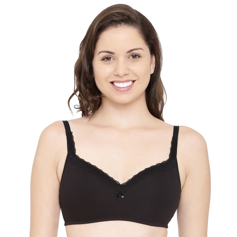 Enamor A017 Smoothening Wirefree Balconette T-Shirt Bra - Padded & High Coverage - Black (36C)