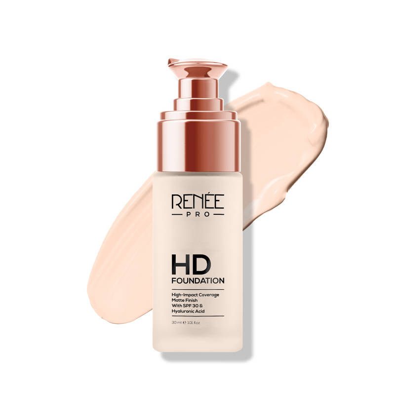 RENEE PRO HD Matte Foundation - Pine, Weightless & Long Lasting, Highly Blendable with SPF15