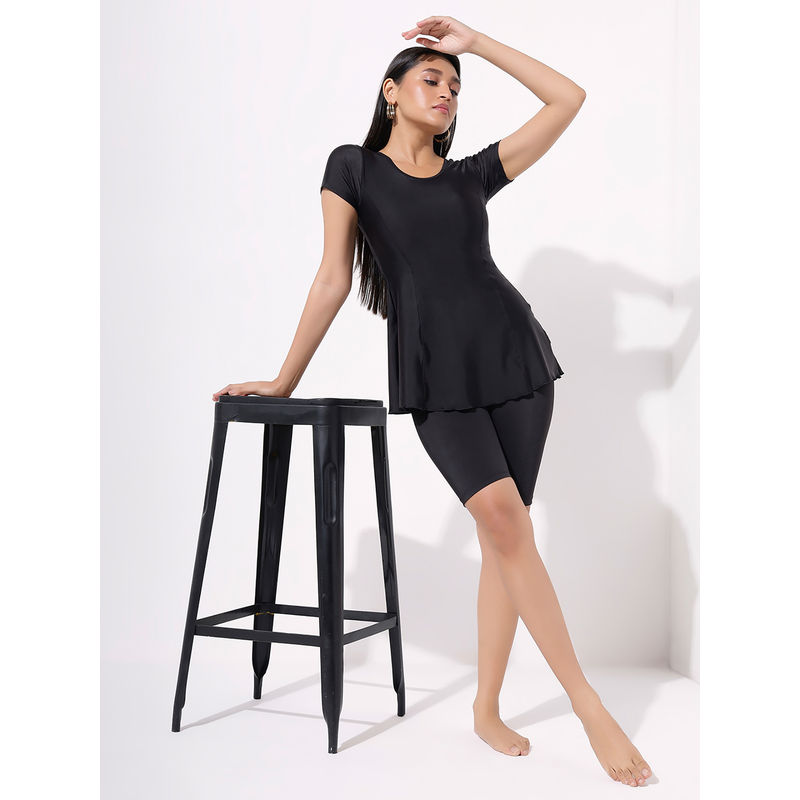 LYCOT Women Black Nylon Swimsuit (S)