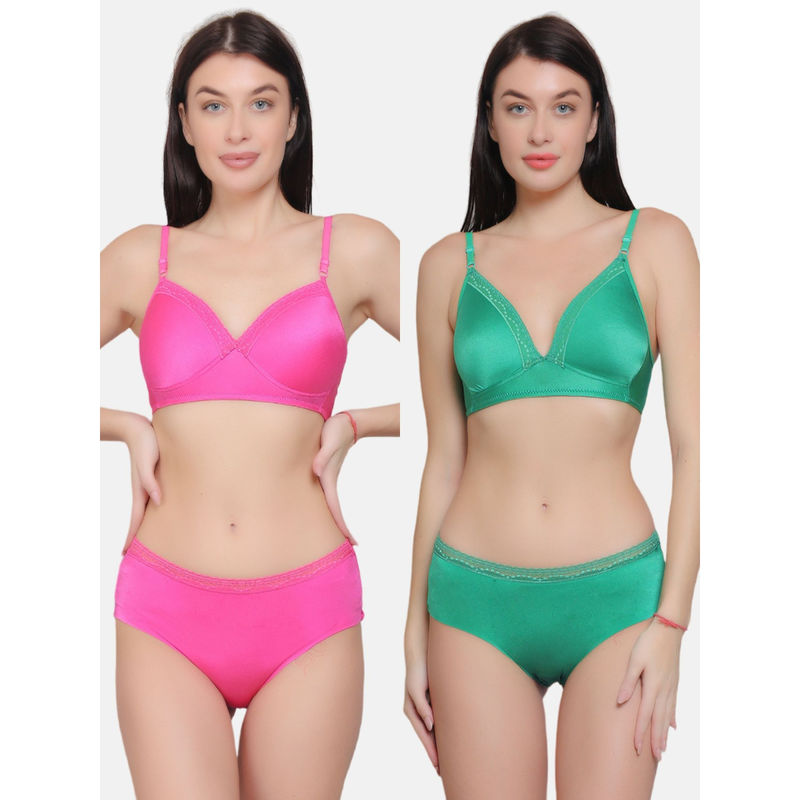 Curwish Scoop Loop Beautiful Basic Pink & Green (Set of 4) (36D/XL)
