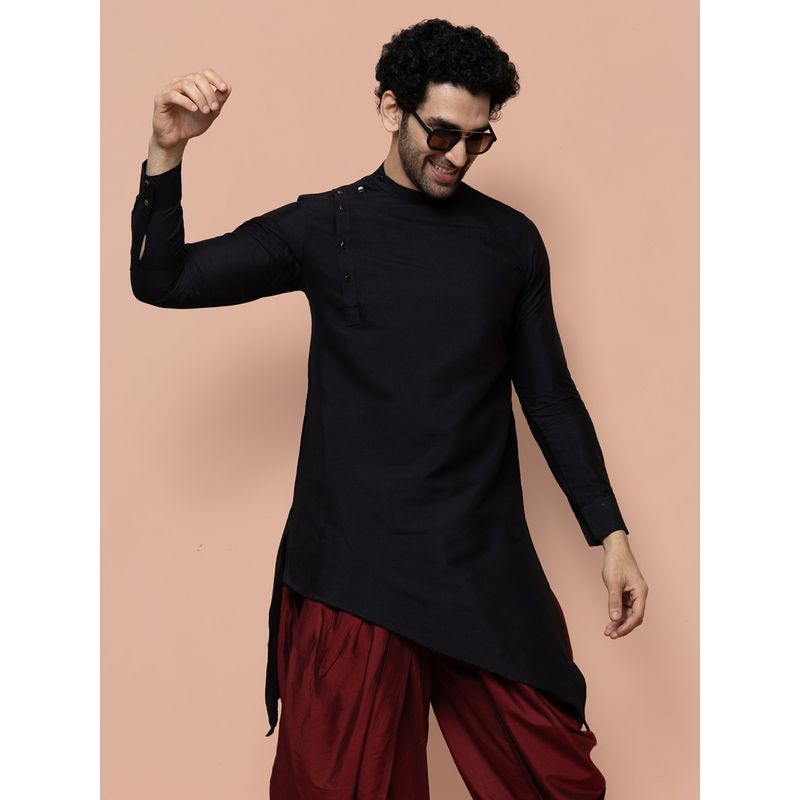 KISAH PLUS Black Solid Kurta (48)