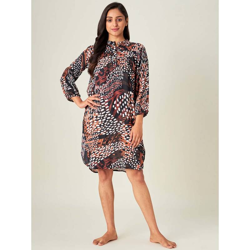 The Kaftan Company Brown Tropical Loungedress (M)