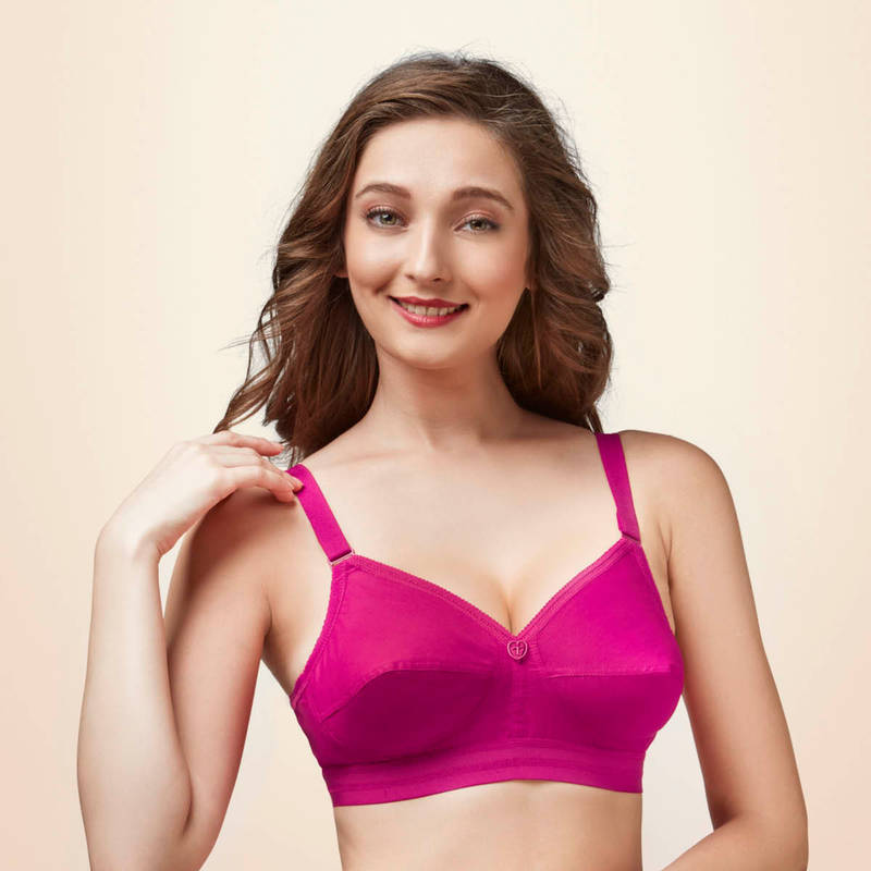 Trylo Namrata Women's Cotton Non-wired Soft Full Cup Bra - Pink (44C)