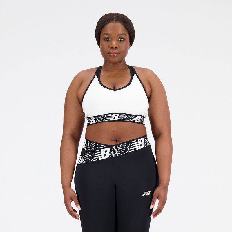 New Balance Womens White Sports Bra (WB11034) (L)