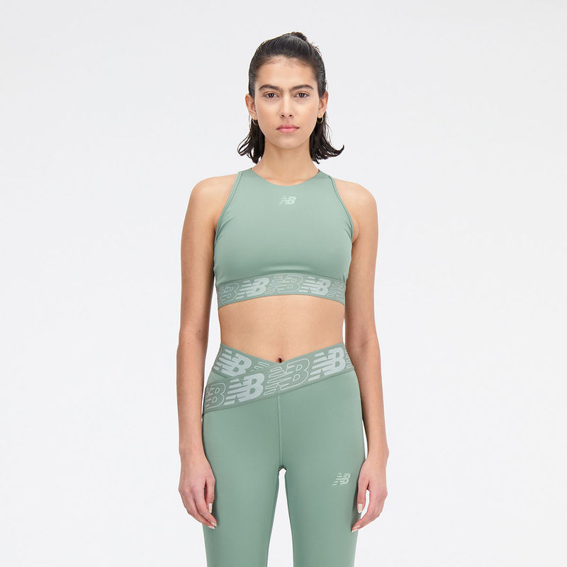 New Balance Womens Green Sports Bra (WB31175) (L)
