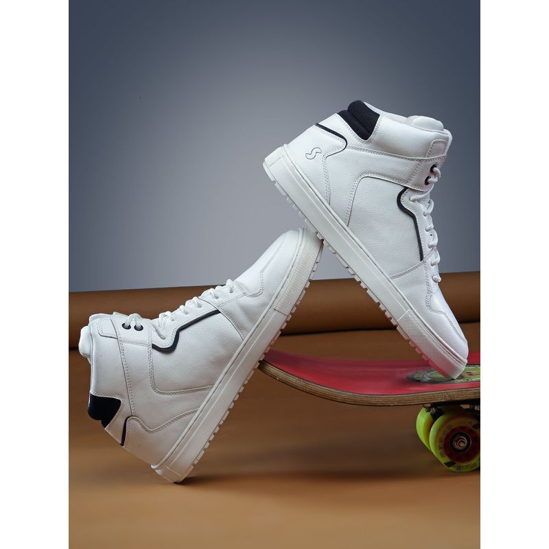 SOLETHREADS Elevate White Textured Men Sneakers (UK 10)