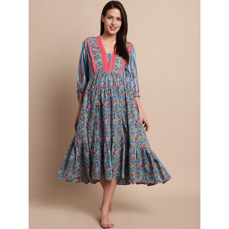 Secret Wish Blue & Red Floral Maternity Dress Buy Secret Wish Blue
