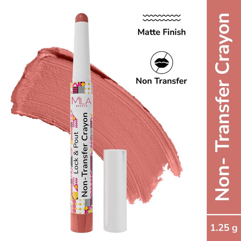 Mila Beauté Lock & Pout Transfer - Proof Matte Crayon With Ceramides & Shea Butter - Don'T Stare