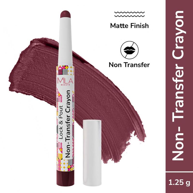 Mila Beauté Lock & Pout Transfer - Proof Matte Crayon With Ceramides & Shea Butter - No Cap