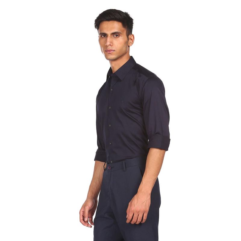 Arrow Newyork Men Black Full Sleeves Solid Shirt (39)