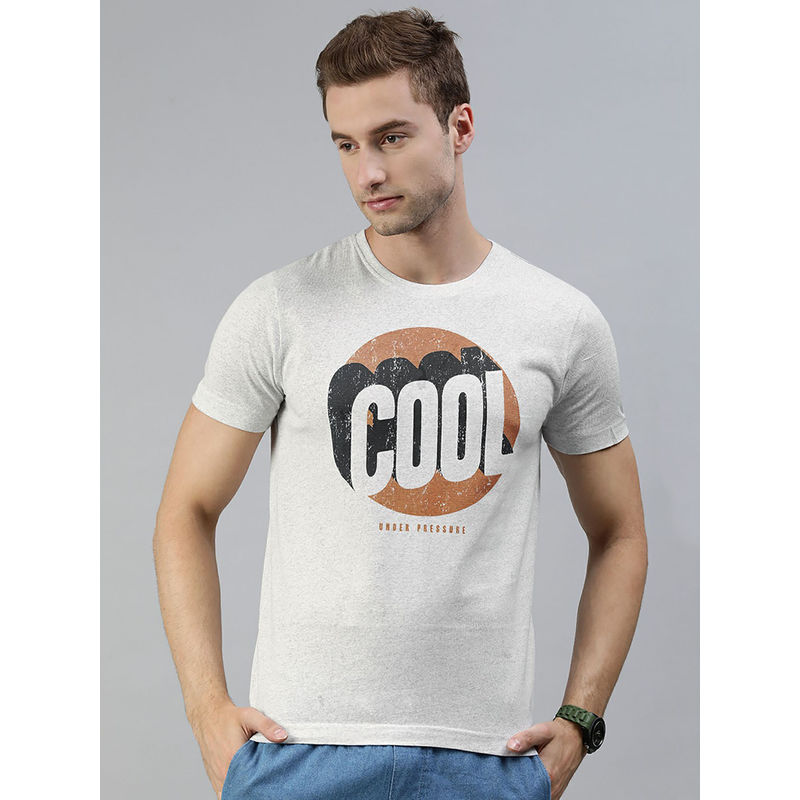 Huetrap Mens Knitted Regular Fit Round Neck Short Sleeve Graphic Tee- Blue (M)