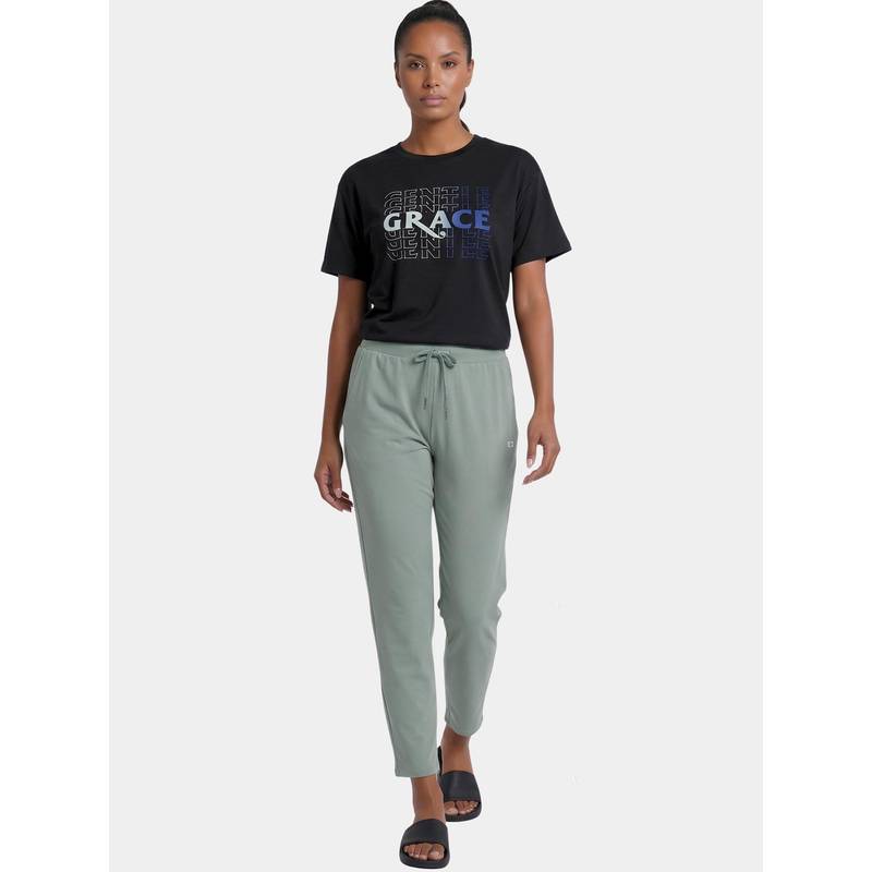 Enamor Mid Rise 7/8 Length Travel Green Trackpant (S)