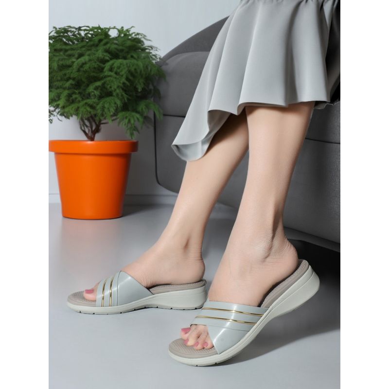 Carlton London Casual Comfort Women's Grey Sandals (EURO 36)