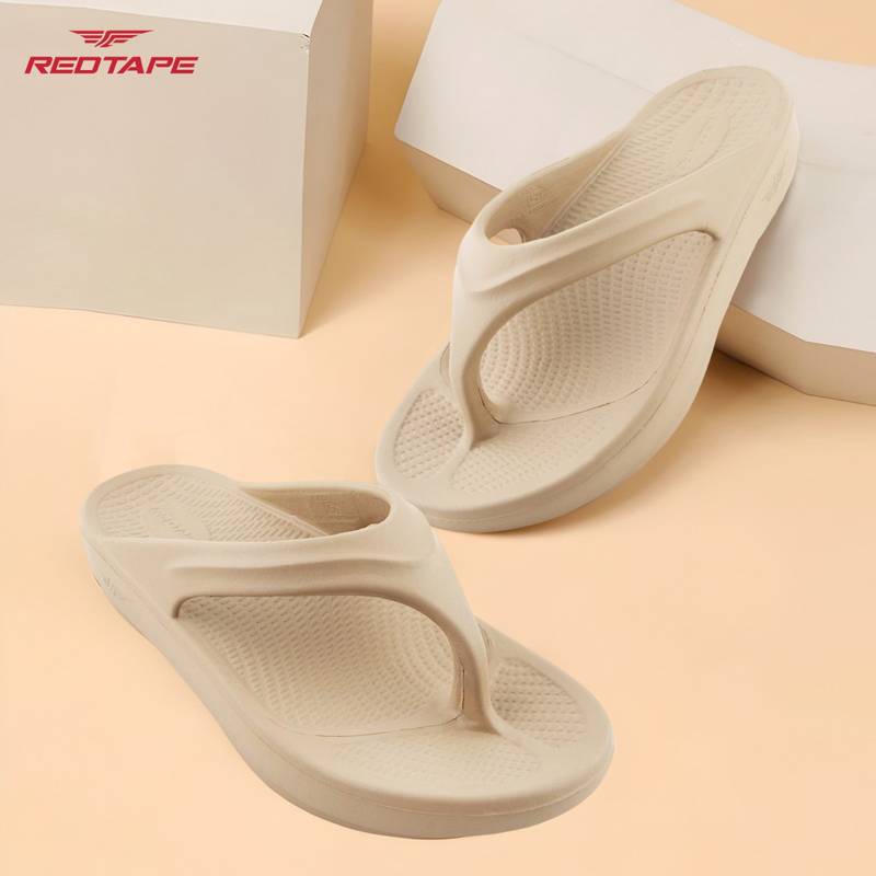 Red Tape Women'S Thomes Beige Flipflops (UK 5)