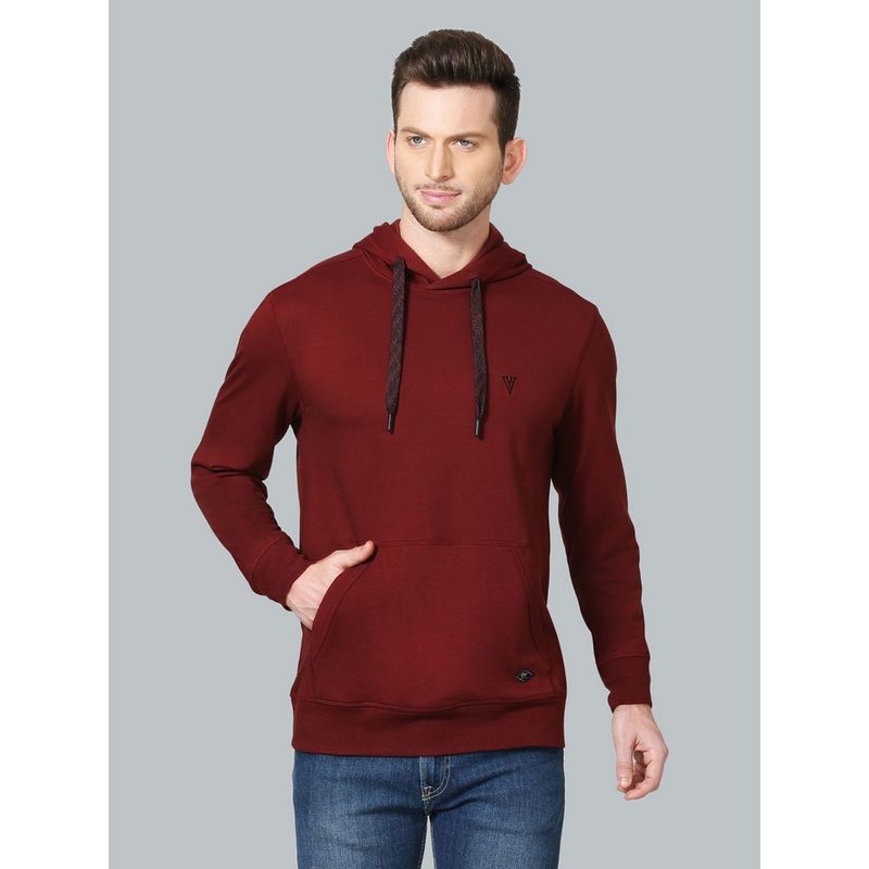 Van Heusen Men Athleisure G99+ Antiviral & Long Sleeve Hoodie - Red