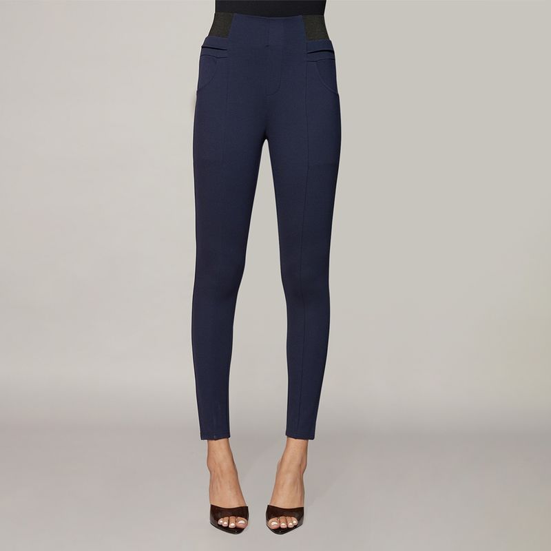 Twenty Dresses by Nykaa Fashion Basics Navy Blue Solid Fitted Jeggings (28)