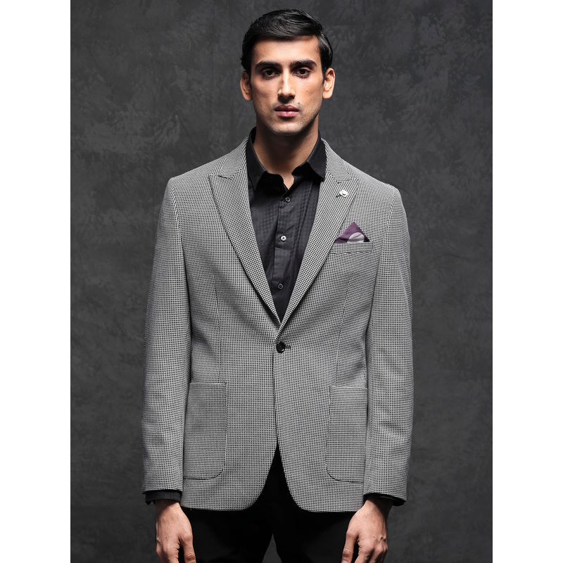 Rare Rabbit Bellion Primary Black Checks Blazer (2XL)