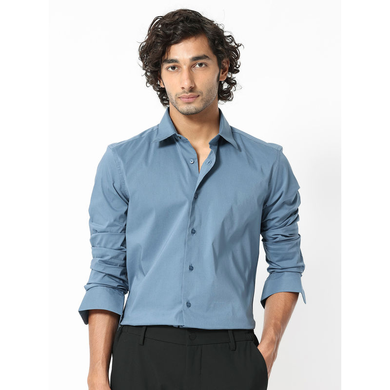 Rare Rabbit Benedict Light Blue Solid Shirt (L)