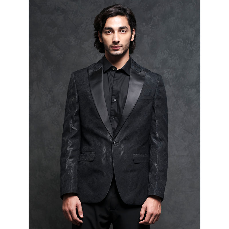 Rare Rabbit Boxton Primary Black Floral Blazer (S)