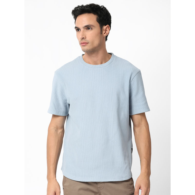 Rare Rabbit Bree Dusky Blue Solid T-Shirt (S)