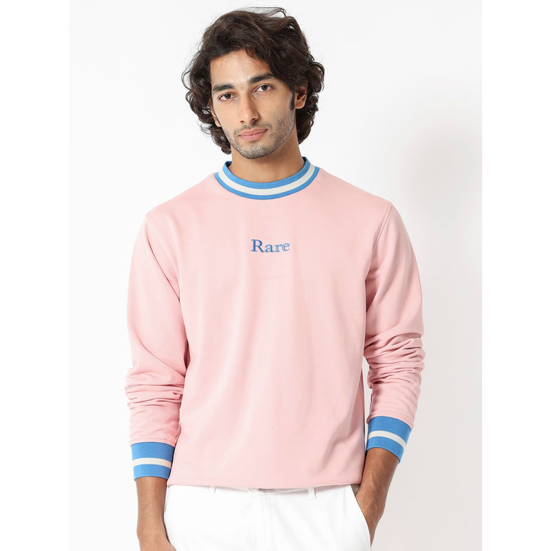 Rare Rabbit Cancet Light Pink Solid Sweatshirt (2XL)