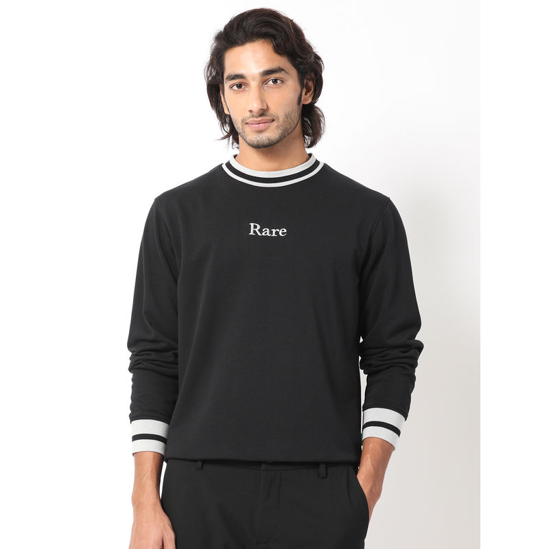 Rare Rabbit Cancet Primary Black Solid Sweatshirt (XS)