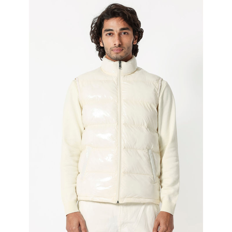 Rare Rabbit Cover Primary Off White Solid Jacket (S)