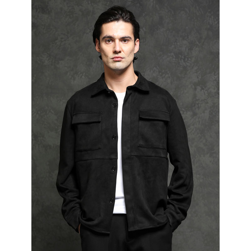 Rare Rabbit Delk Primary Black Solid Jacket (L)