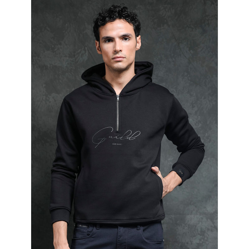 Rare Rabbit Elite Primary Black Print Hoodie (XS)