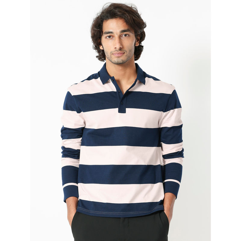 Rare Rabbit Karen Light Pink Stripe Polo T-Shirt (S)