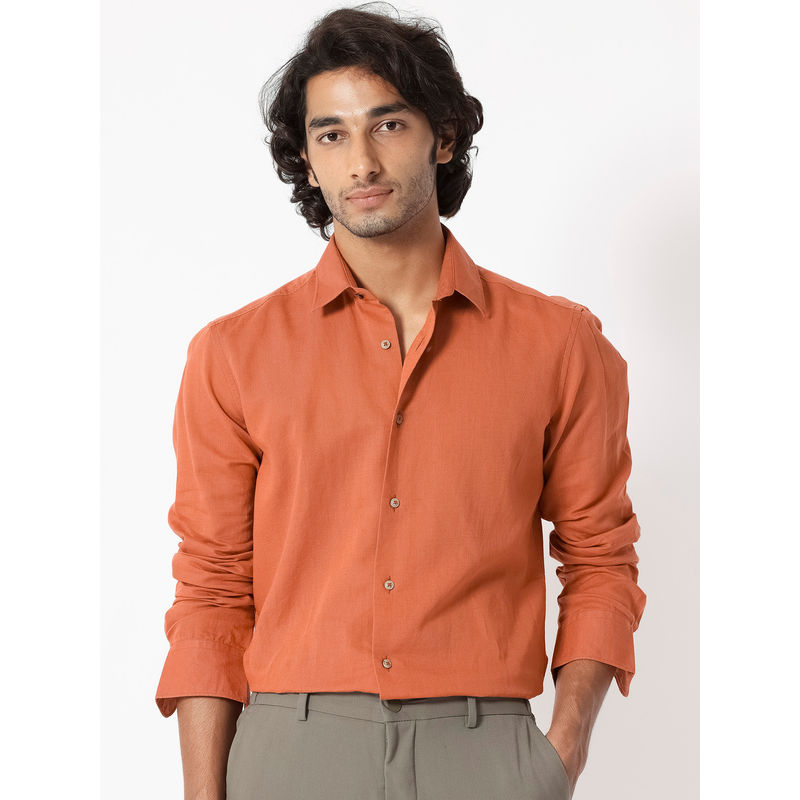 Rare Rabbit Linux Primary Orange Solid Shirt (XS)