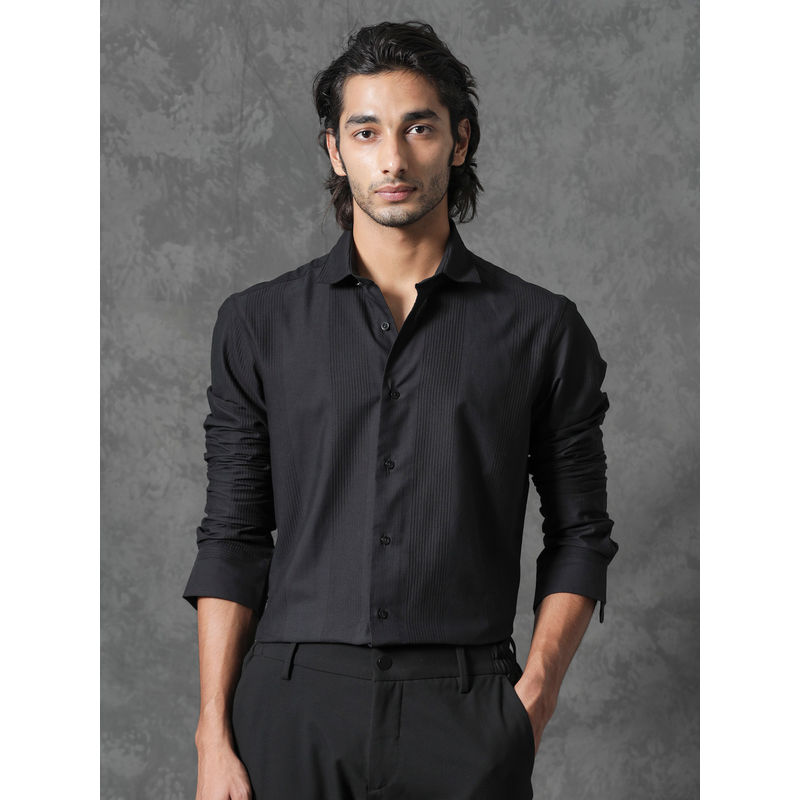 Rare Rabbit Lurtz-1 Primary Black Stripes Shirt (XS)