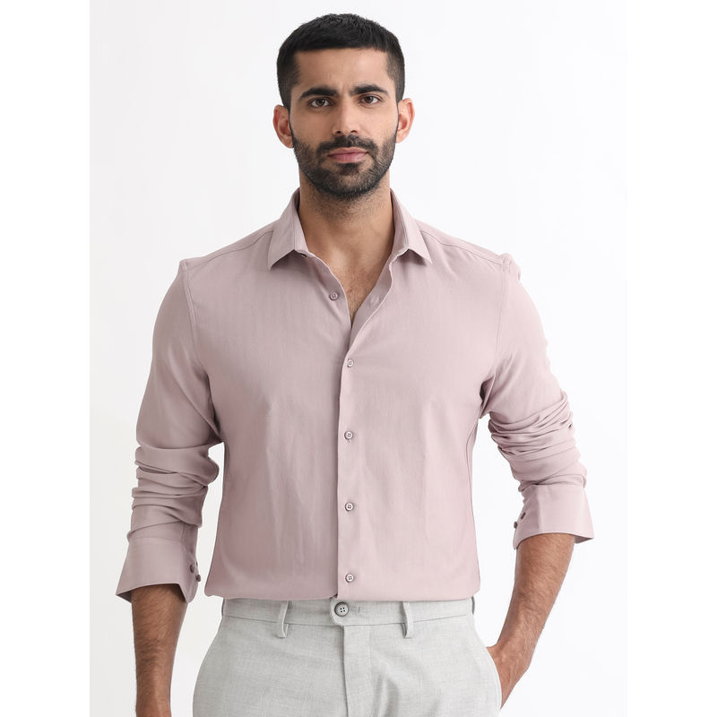 Rare Rabbit Me Pastel Purple Solid Shirt (2XL)