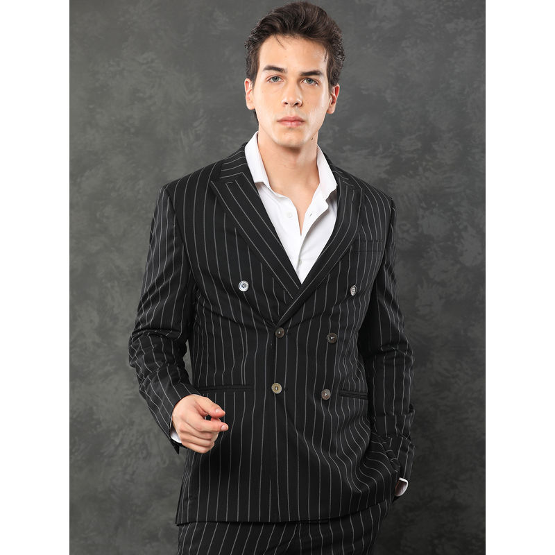 Rare Rabbit Tazy Primary Black Stripe 2 Piece Suit (Set of 2) (XL)