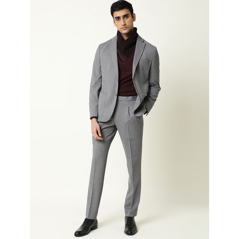 Rare Rabbit Zandro Primary Grey Solid 2 Piece Suit (Set of 2) (M)