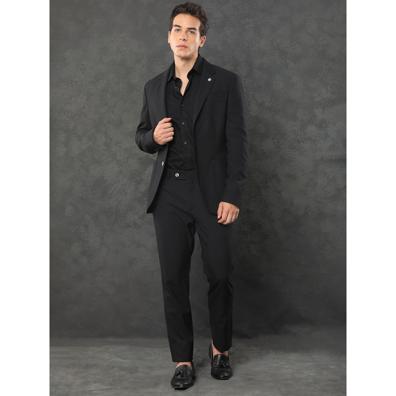 Rare Rabbit Zanza Primary Black Solid 2 Piece Suit (Set of 2) (S)
