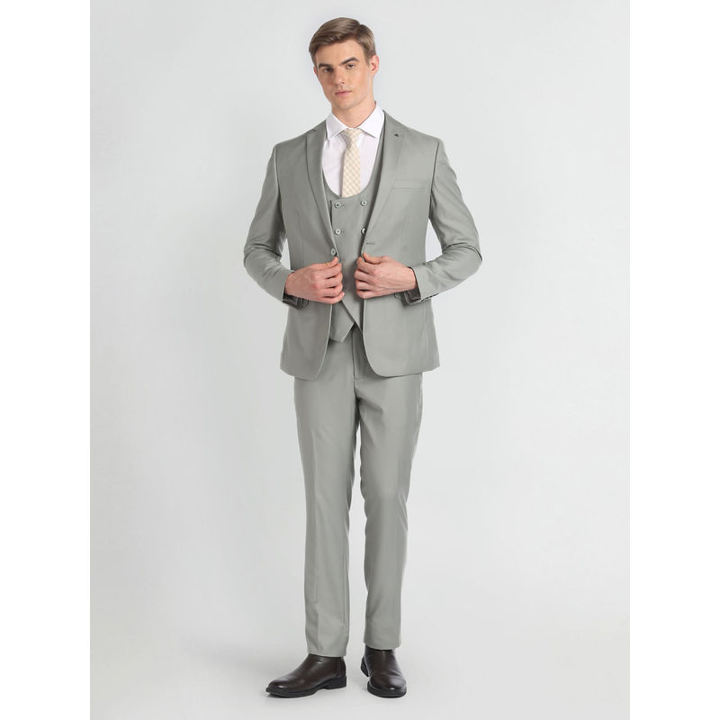 Arrow Grey Full Sleeves Blazer with Waistcoat and Trouser (Set of 3) (42)