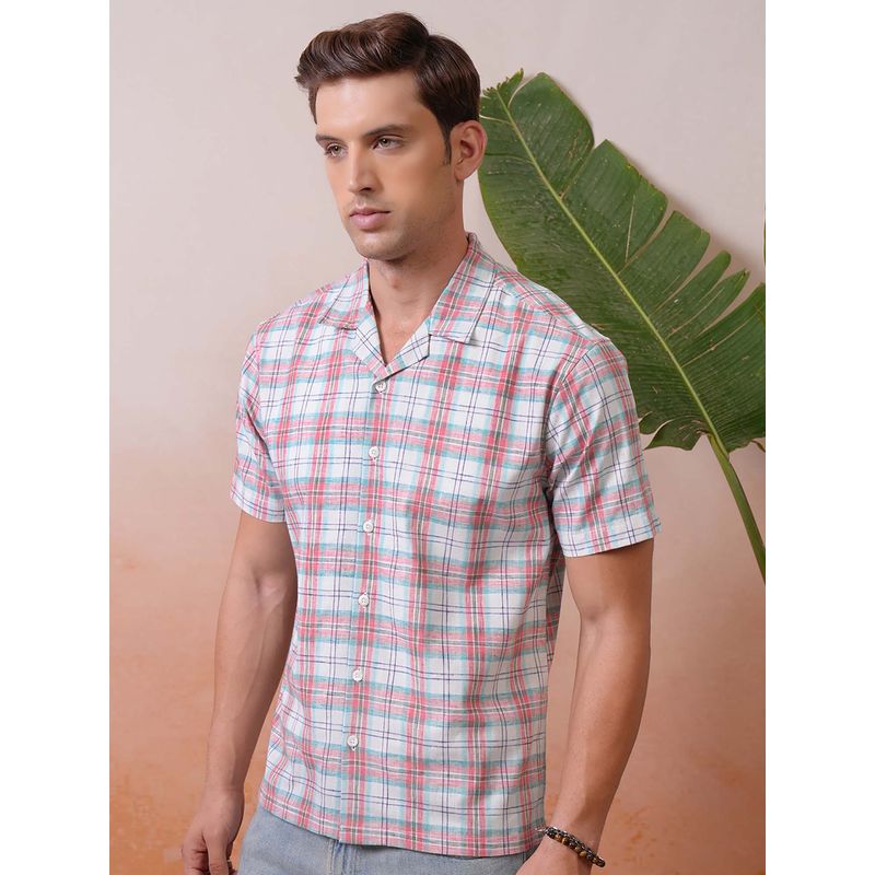 LOCOMOTIVE Men Multi-Color Checks Collar Relaxed Fit Shirt (L)