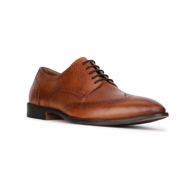 Hush Puppies Textured Brown Formal Derby Shoes (UK 9)