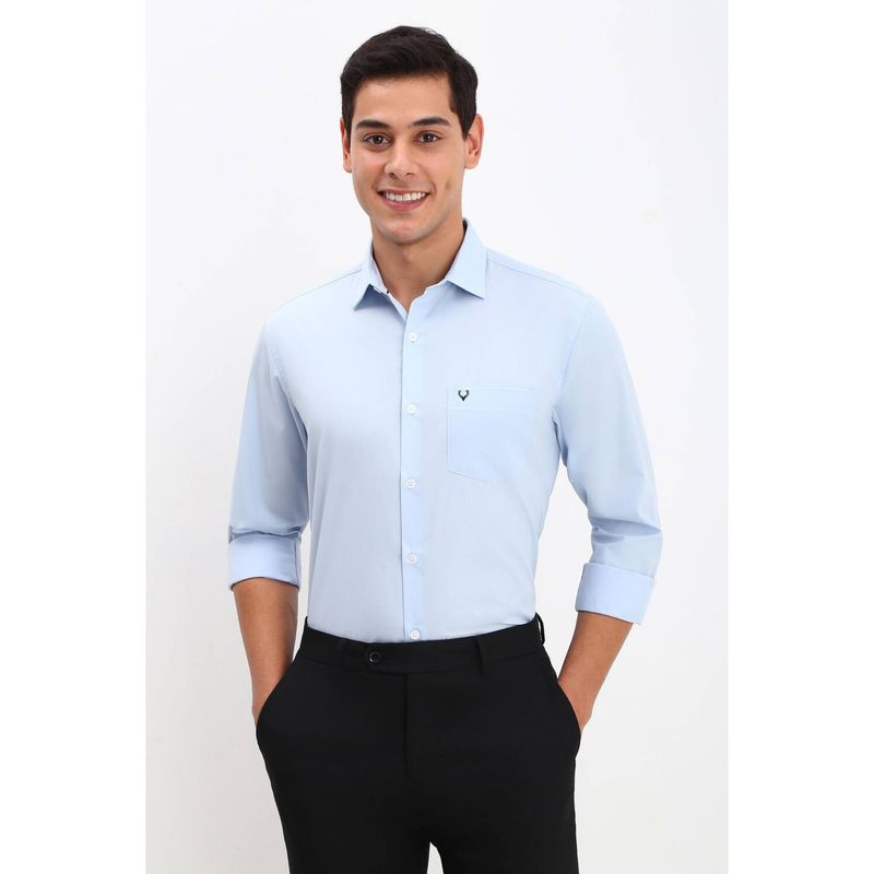 Allen Solly Men Blue Slim Fit Solid Full Sleeves Formal Shirts (42)