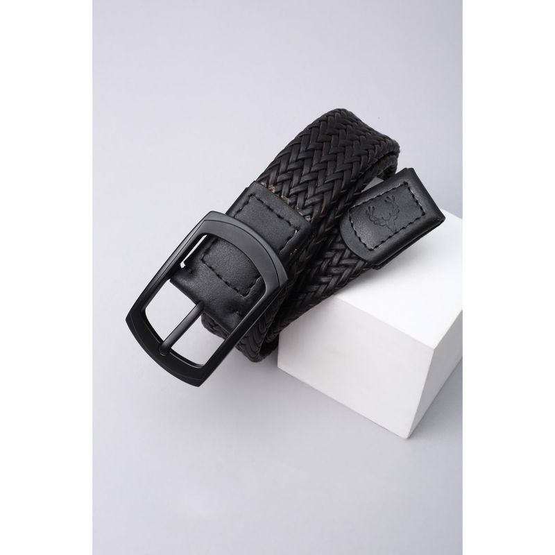 Allen Solly Men Leather Textured Black Casual Belt (S)