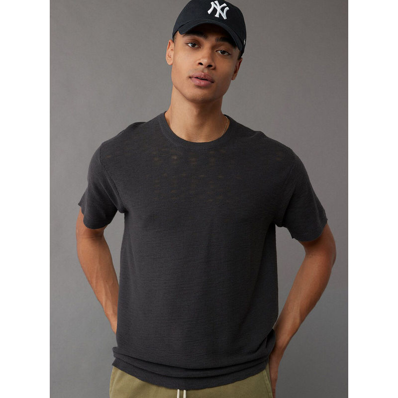 American Eagle Men Black Short-Sleeve T-Shirt (XS)